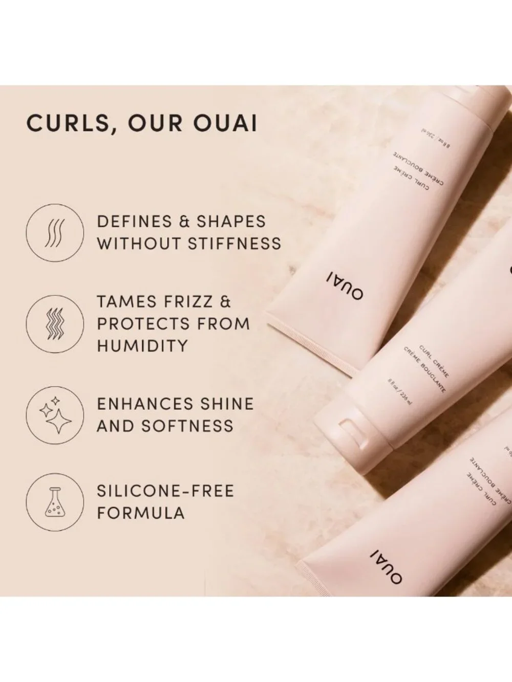 Hydrating Curl Defining Cream - 8 Oz Moisturizing Styling Cream for Curly Hair